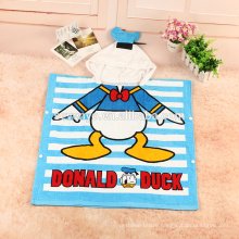 high quakity organic cotton donald duck print design baby/children hooded beach towel